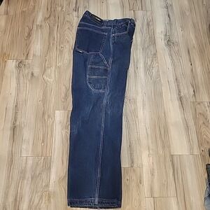 Vintage FUBU Jeans Mens 40 Blue Heavy Denim Grunge Loose Baggy Fit Carpenter Y2K